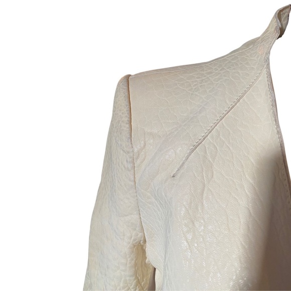 Helmut Lang Fall 2012 White Ivory Leather Blazer SZ 2 - Picture 3 of 11